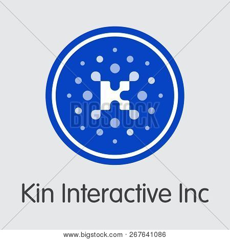 Kin Interactive Inc Cryptocurrency. Vector Kin Coin Symbol.