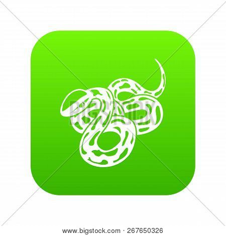 Texas Snake Icon Green Vector Isolated On White Background
