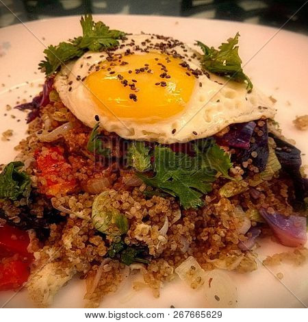 Quinoa Fried Rice With Sunny Side Up