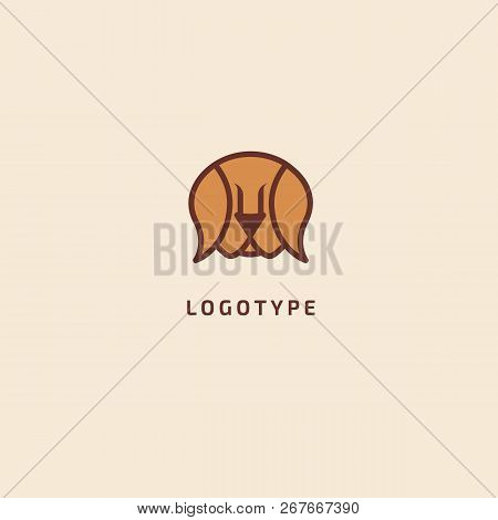 Dog Silhouette Logo. Vector Abstract Minimalistic Illustration Veterinary. Puppy Icon. Pet, Pet Shop