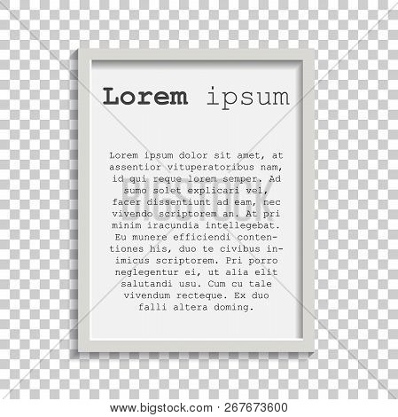 Realistic Photo Frame Isolated On White Background. Pictures Fra