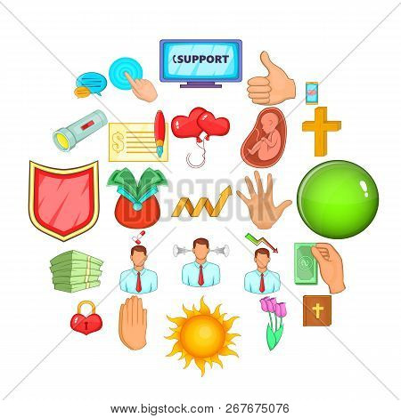 Fend Icons Set. Cartoon Set Of 25 Fend Icons For Web Isolated On White Background