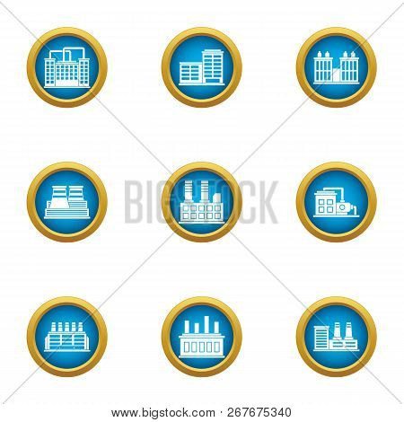Smelter Icons Set. Flat Set Of 9 Smelter Icons For Web Isolated On White Background