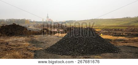 Most, Czech Republic - November 04, 2018: Building Of New Road Leading To Kostel Nanebevzeti Panny M
