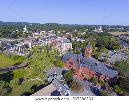 Winchester Town Hall Aerial View At Winchester Center Historic District Panorama In Downtown Winches