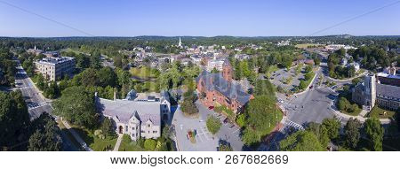 Winchester Town Hall And First Congregational Church At Winchester Center Historic District Panorama