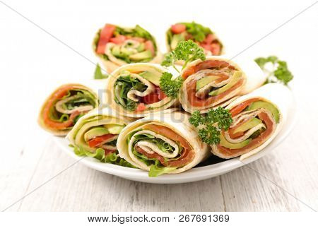 sandwich wrap, fajito or burrito
