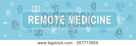 Telemedicine Abstract Idea - Icons Illustrating Remote Health And Software