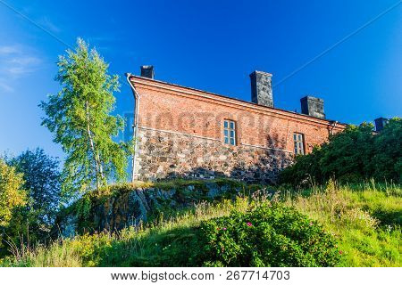 Building At Suomenlinna Sveaborg , Sea Fortress Island In Helsinki, Finland