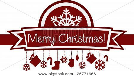 Modello elegante carta natale rosso con fiocco di neve