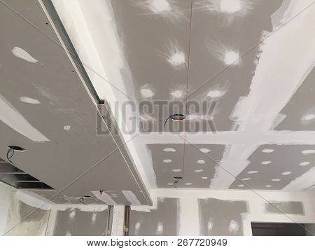 Construction Assemble A Suspended Ceiling With Drywall Or Gypsum Board - Chalk Line