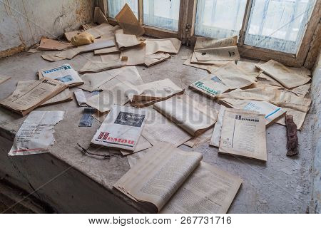 Tallinn, Estonia - August 23, 2016: Old Books In The Library Of The Patarei Former Sea Fortress And 