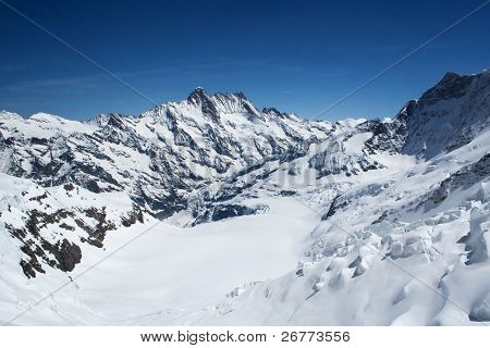 Aletsch glacier view from the Jungfrau