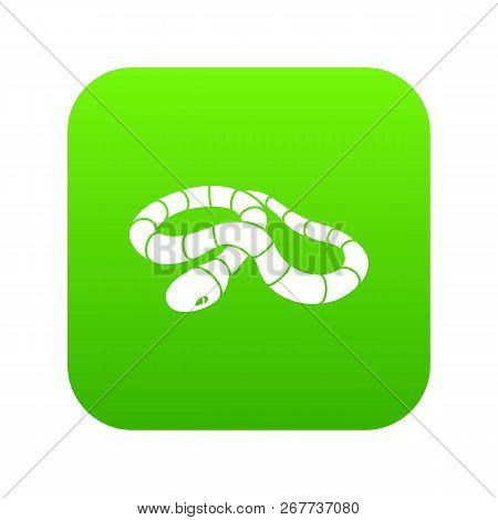 Red Milk Snake Icon Green Vector Isolated On White Background