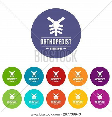 Spine Orthopedic Icons Color Set Vector For Any Web Design On White Background