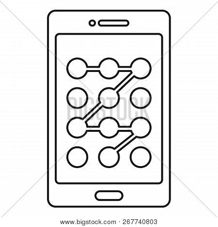 Screen Sign Lock Icon. Outline Illustration Of Screen Sign Lock Icon For Web Design Isolated On Whit