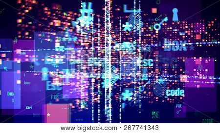 Multilayered Abstract Cyberspace Symbols