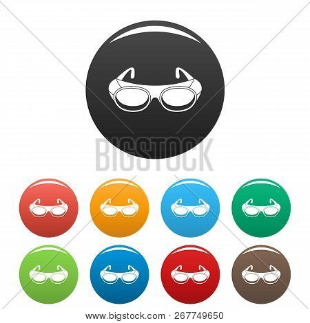 Welding Glasses Icons Set 9 Color Isolated On White For Any Design