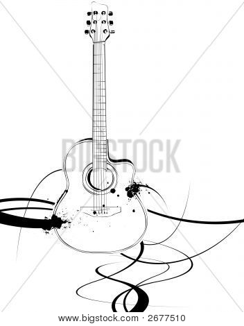 Vektor sechs Gitarrensaiten, Musikinstrument