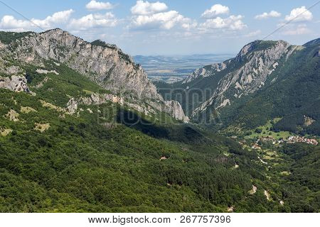 Amazing Landscape Of Balkan Mountains With Vratsata Pass,  Town Of Vratsa And Village Of Zgorigrad, 