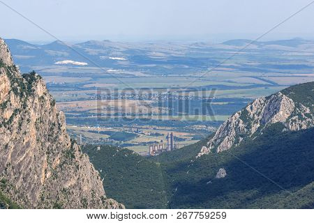 Amazing Landscape Of Balkan Mountains With Vratsata Pass,  Town Of Vratsa And Village Of Zgorigrad, 