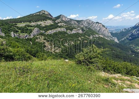 Amazing Landscape Of Balkan Mountains With Vratsata Pass,  Town Of Vratsa And Village Of Zgorigrad, 