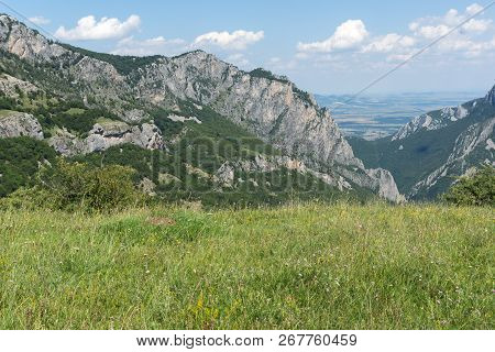 Amazing Landscape Of Balkan Mountains With Vratsata Pass,  Town Of Vratsa And Village Of Zgorigrad, 