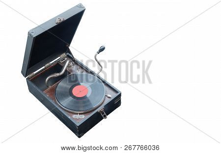 Di Cut Old Audio Technica On White Background,copy Space