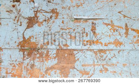 Wooden Old Grunge Skyblue Of Table At Thailand School, Old Table Background Texture
