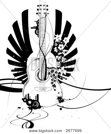 Vektor sechs Gitarrensaiten, Musikinstrument