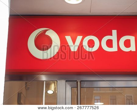 Turin, Italy - Circa October 2018: Vodafone (also Shortened As Voda) Storefront Sign
