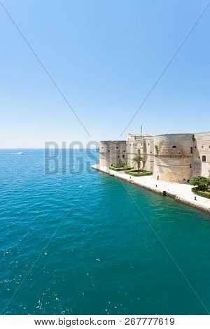 Taranto, Apulia, Italy - The Old Stronghold At The Coastline Of Taranto