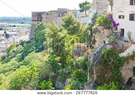 Massafra, Apulia, Italy - Middle Aged Stairways Leading Down The Hills Of Massafra