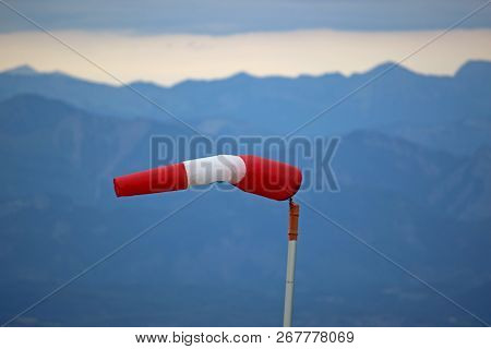 Wind Sock Blowing In The French Alps
