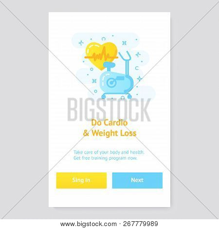 Healthy Lifestyle Banner Concept With Exercise Bike