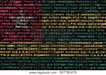 Togo Flag  Is Depicted On The Screen With The Program Code. The Concept Of Modern Technology And Sit