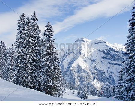 Winter in den Schweizer Alpen (Elm, Glarus, Schweiz)