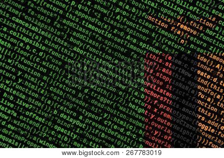 Zambia Flag  Is Depicted On The Screen With The Program Code. The Concept Of Modern Technology And S