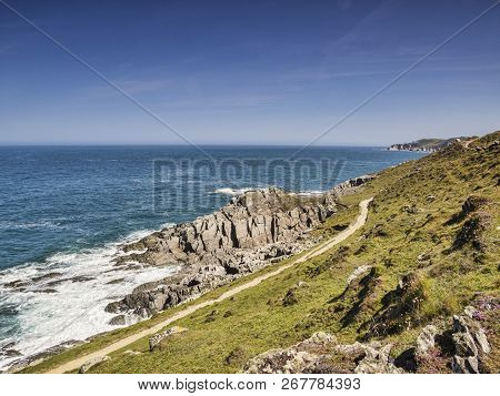 Morte Point On The South West Coast Path, Woolacombe, Devon, England, Uk