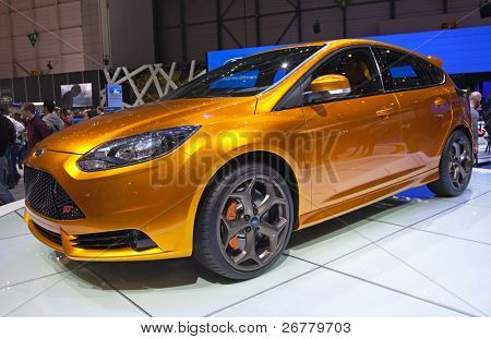 Genewa - 8 marca: The Ford Focus ST koncepcji samochodów na wystawie w 81 International Motor Show blady