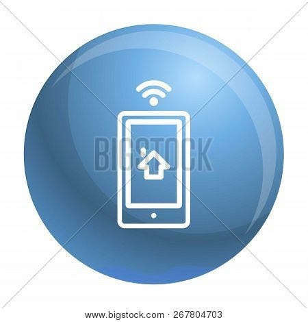 Smartphone House Control Icon. Outline Smartphone House Control Vector Icon For Web Design Isolated 
