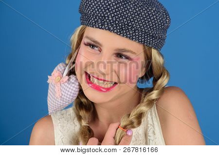 Happy Woman With Fashion Makeup. Makeup Cosmetics And Skincare. Fashion Jewelry And Accessory. Beaut