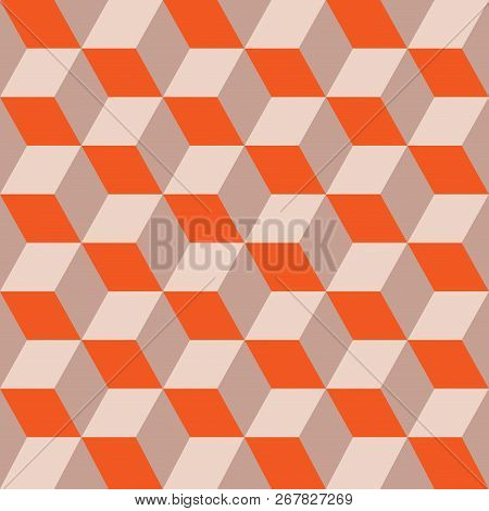 Seamless Pattern Of Colored Cubes. Endless Multicolored Cubic Background. Cube Pattern. Cube Vector.