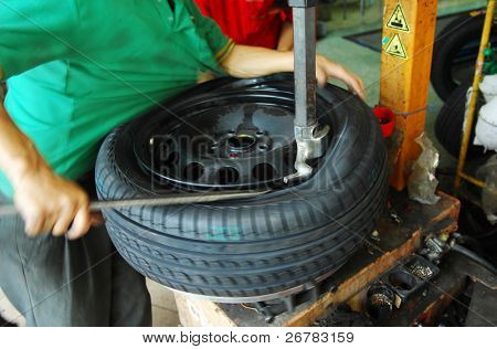 Auto CD Pause Detail mit einem worker