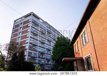 Villa Built For J. A. Bata In 1927 With Collective House In Background, Zlin, Moravia, Czech Republi