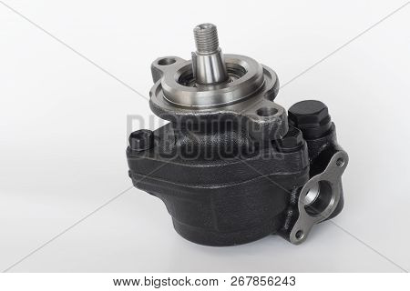 Power Steering Pump On A White Background