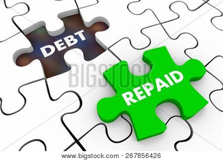 Debt Repaid Get Out of Bankruptcy Credit Repayment 3d Illustration