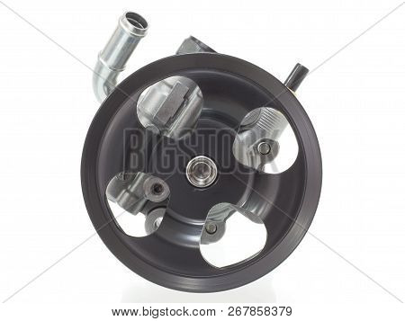 Power Steering Pump On A White Background Engine