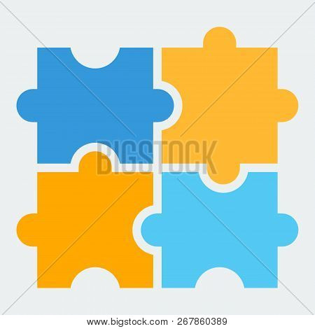 A Puzzle Icon. The Symbol Of Logical And Developing Games. Flat Style. Vectorr.
