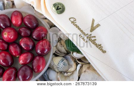 GOMEL, BELARUS - October 21, 2018: Giovanni Valentino socks. Giovanni Valentino is a manufacturer of cutting edge leather goods, primarily handbags.
